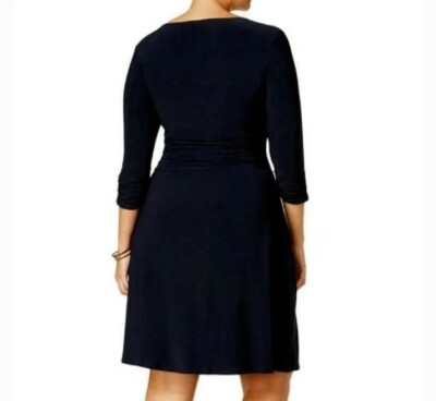 ny collection plus size ruched a-line dress Unique Navy Blue Tulle Appliques A-line Off Shoulder Long Evening Prom –  MarryLover main image 0