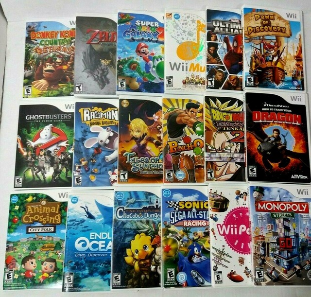 All 100 Original NINTENDO Wii CASE with COVER ART Insert ONLY (no game