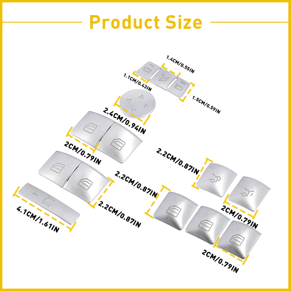 Cubierta de botón interruptor de puerta de coche para Mercedes-Benz GLA200 GLA250/CLA45 AMG 2014-2017 Foto 2 de 4