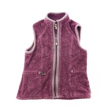 WOOLRICH Full Zip Vest Women's Small Fleece Wineberry Heather Purple Outdoor