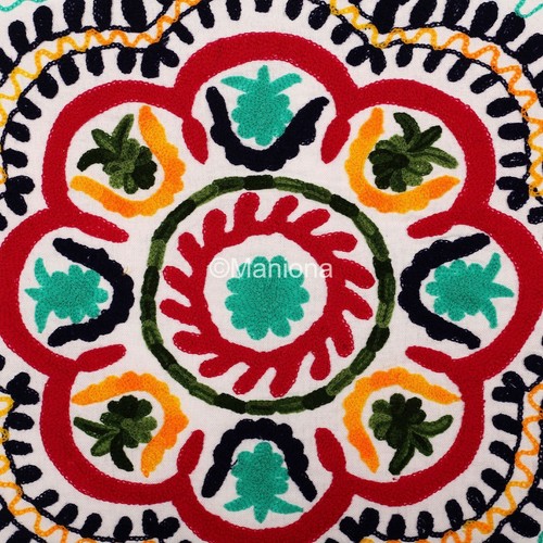 Copricuscino Suzani Decorativo in Cotone Ricamato a Mano Set di 2 Pezzi - Foto 5 di 5