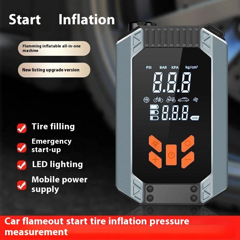 Bomba de inflado de fuente de alimentación de arranque de emergencia para coche máquina integrada Foto 3 de 4
