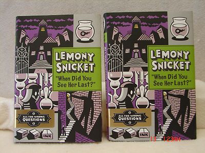 2 Books - All the Wrong Questions ''When Did You See Her Last?'' by Lemony Snicket