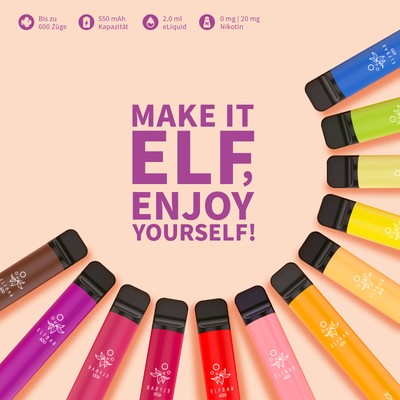 ELFBAR 600 mit Nikotin 20mg 600 Züge Einweg EZigarette EShisha to go Elf Bar