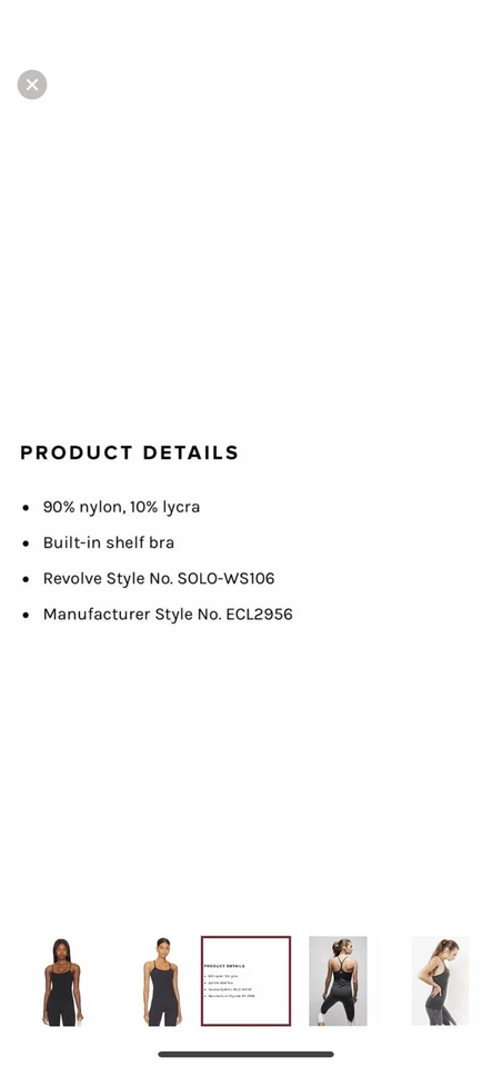 Sujetador SOLOW Sport Eclon Performance Incorporado Espalda Corredora Entrenamiento Tanque Negro L Foto 3 de 4