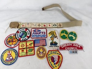 Vintage Boy Scout Patches And Belt