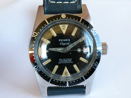 FELSER'S-"AQUA"-AUTOMATIC-SKIN DIVER-OVERSIZE(37,5 MM)-ACCIAIO-SUB 200 M-F 4007N