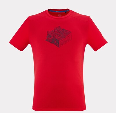 Millet Kamet Map T Shirt Men  leichtes Funktionsshirt für Herren  rot