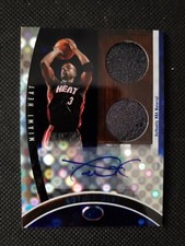 2006-07 DWYANE WADE BOWMAN ELEVATION EXECUTIVE LEVEL AUTO DUAL JERSEY BLUE #8/10