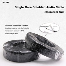 Single Core Shielded Audio Cable Equipment Screen Hook up Wire 24/26/28/30/32AWG