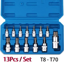13Pcs Master Hex/Allen Bit Socket Set 1/4” 3/8” 1/2” Drive SAE/Metric, S2 & CR-V