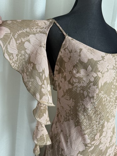 Mr K Champagne & Dusty Pink Chiffon Fully Lined Cocktail Formal Dress Size 10 - Picture 4 of 21