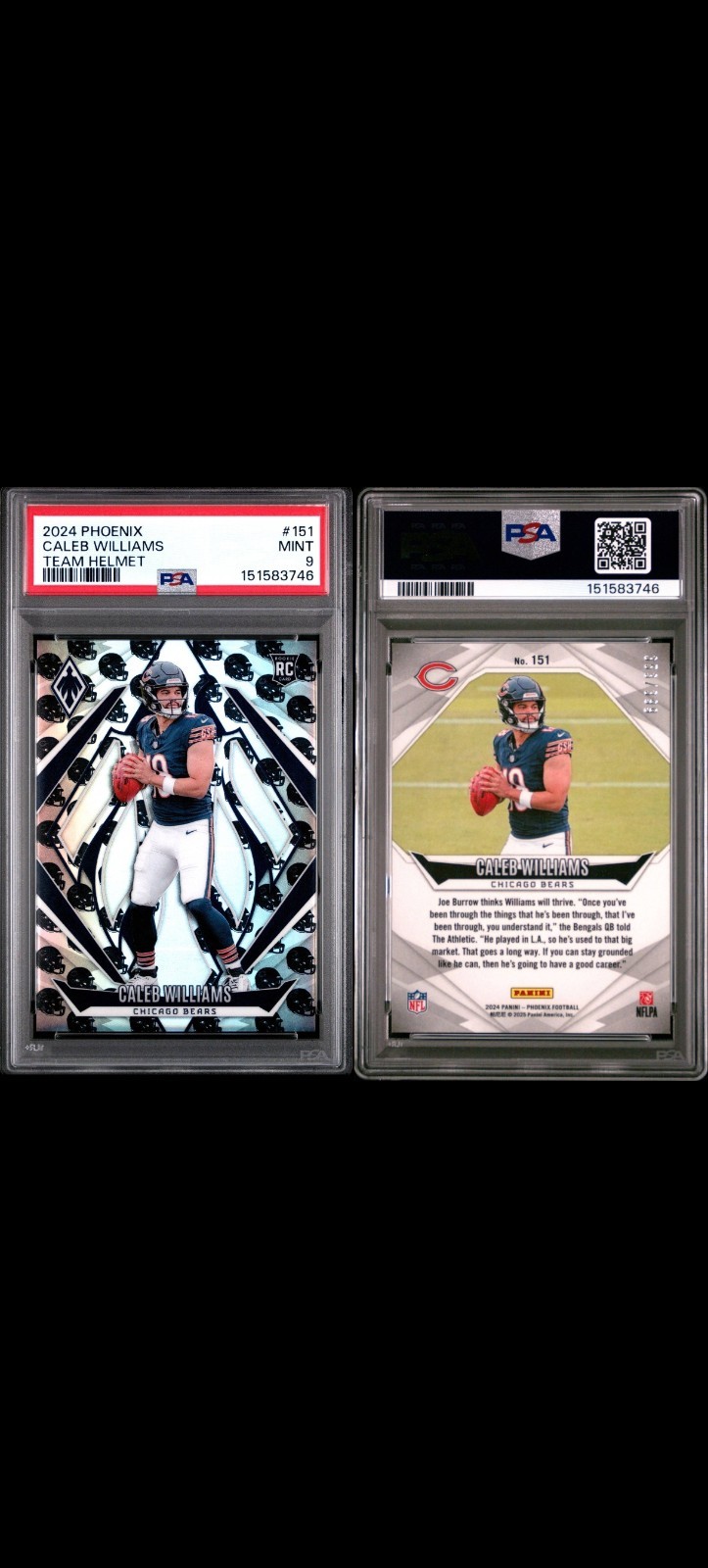 2024 Panini Phoenix - Rookies Caleb Williams #151 Team Helmet /399 (RC) PSA 9 view 3