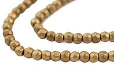 Brass Round Hammered Beads 5mm 16 Inch Strand
