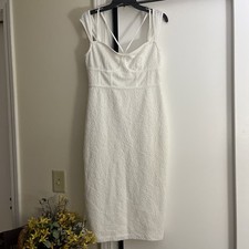 Anthropologie Textured Knit Midi Dress White Medium