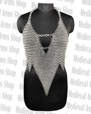 Handmade Chainmail Top Aluminum Butted 10mm Ring Medieval Womens Cosplay Costume