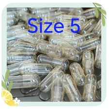 Size 5 Empty Capsules - 1000 Count Clear Empty Gelatin Capsules Joined