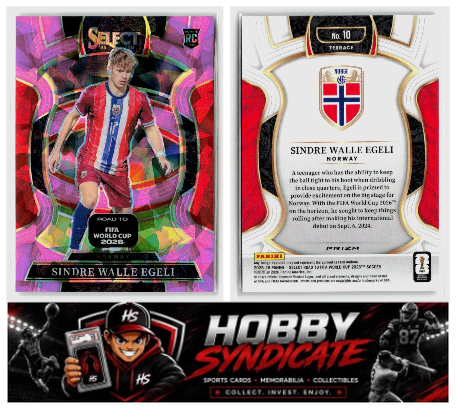 2025-26 Panini Select Road to Fifa World Cup 2026 #10 Sindre Walle Egeli Pink