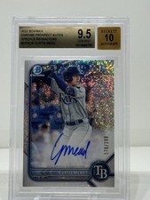 2022 Bowman Curtis Mead Chrome Prospect Auto Speckle Refractor #/299 BGS 10