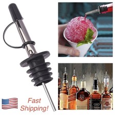 20pcs Stainless Steel Classic Bottle Pourers Tapered Liquor Spout W/ Rubber Caps
