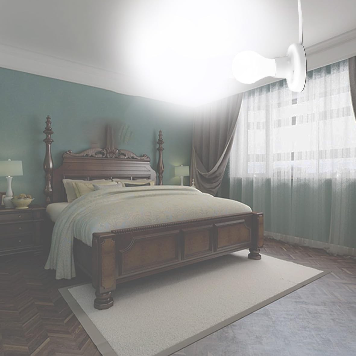 15 FT Light Bulb Base with Cord E26/E27 Socket On/Off White  thumbnail 7