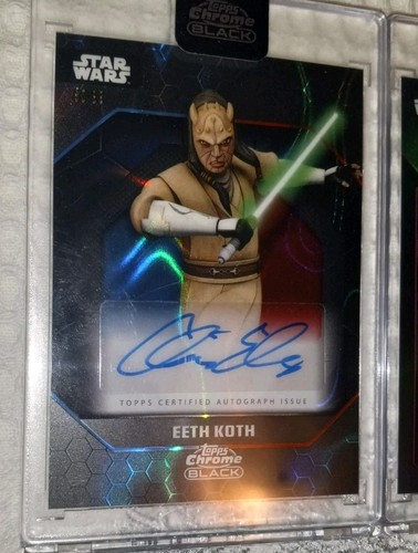 2024 Topps Chrome Black Star Wars Chris Edgerly as EETH KOTH Autograph /99 - Bild 3 von 7