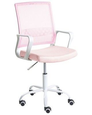 Bürostuhl Mesh pastellrosa höhenverstellbar drehbar mit Armlehnen modern Ease