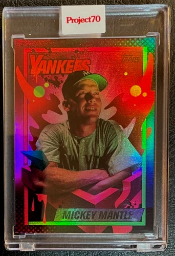 2021 Topps Project 70 Mickey Mantle Rainbow Foil Card #328 by Mikael B. #51/70