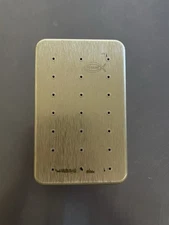 Perrine Fly Box Aluminum Gold #101 Magnetic Bottom Metal Fishing Fly Flies AS IS