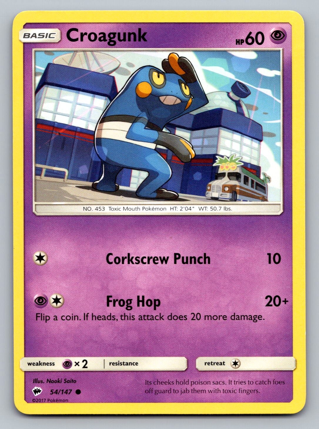 Pokemon TCG SM - Burning Shadows Croagunk 54/147