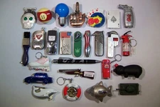 VINTAGE NOVELTY LIGHTER COLLECTION REFILLABLE BUTANE LIGHTER LOT NEW OLD STOCK
