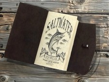 Handmade Leather Saltwater Fishing Journal, Logbook, 120 Pages