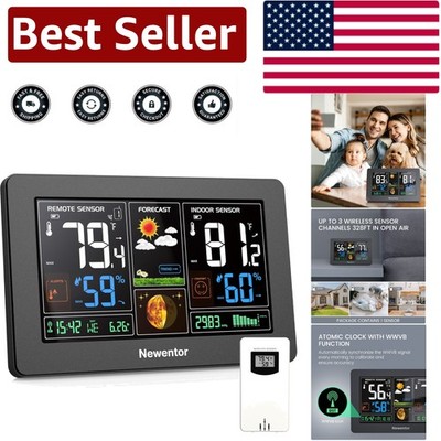 Elegant Wireless Indoor Outdoor Thermometer with Adjustable Backlight & Forecast