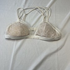 PINK Victoria Secret Wireless Lined Lace Floral Print Bralette Size Medium A-C