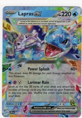 Lapras EX 032/142 Pokemon Card - SV07: Stellar Crown - NM