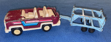 Tootsietoy Hitch-Ups Jeep and Canoe Trailer Toy Die-Cast Metal Made in USA