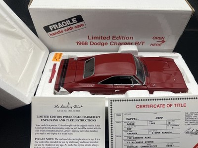 Danbury Mint 1968 Dodge Charger R/T  1:24 Red  RARE - Complete* Low Lim.edi.#