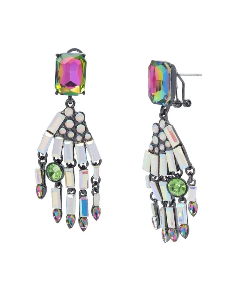 Betsey Johnson Statement Drop Dangle Earrings Halloween Skeleton Hand Glow Dark - Image 3 of 4