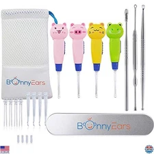 Ear Wax Removal Tool Kit with LED Light - Stainless Steel Ear Pick for All Ages