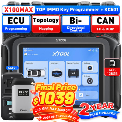 2026 XTOOL X100 MAX IMMO & Key Programmer Diagnostic Tool Scanner with KC501