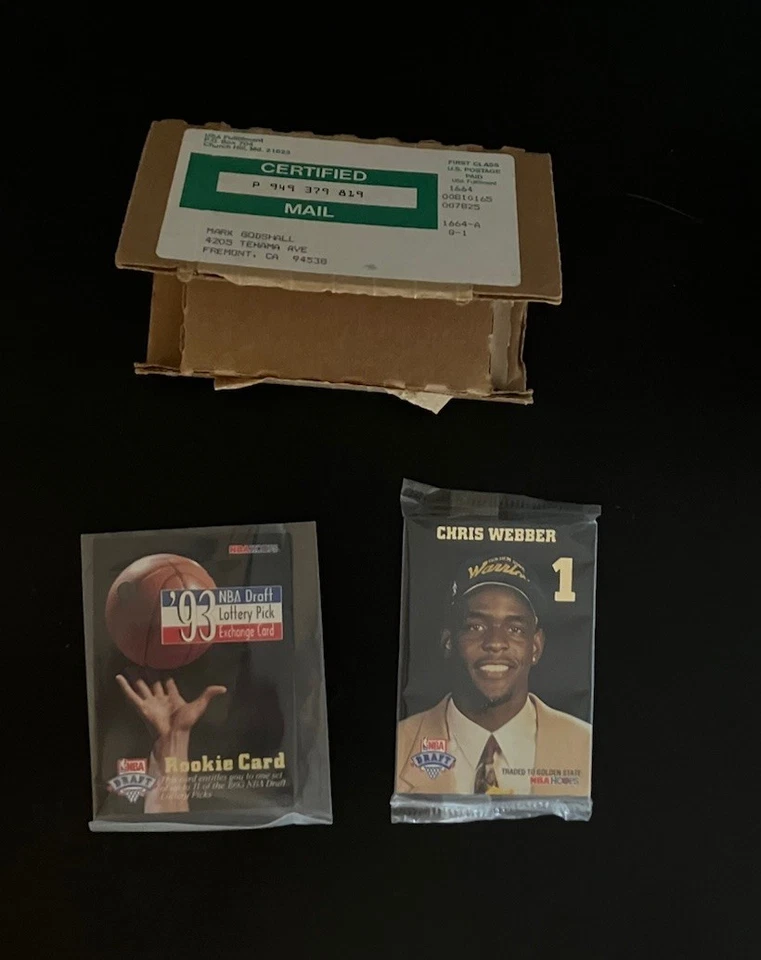 Juego completo de canje de draft de aros de la NBA Hoops 1993-1994 con tarjeta de intercambio, sin abrir Foto 3 de 3