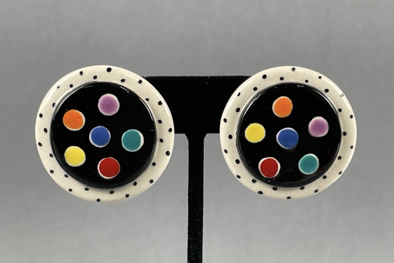 Ruby Z Candace Loheed Ceramic Dot Pierced Earrings - image 1