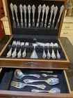 WALLACE GRANDE BAROQUE STERLING SILVER Flatware.  64pcs