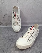 Talla 44 EU (10US) Tenis Moncler Glissiere Blanco Suelas Acanaladas Logo Adornos Zapatos