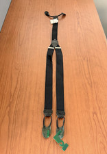 New Mens Wearhouse Suspenders XL Black 100 Silk Button Braces Y Back Formal