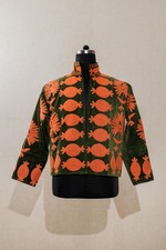 Embroidered Uzbek Coat, Suzani Velvet Jacket, Indian Winter Wear Waistcoat