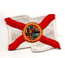 Old Embroidered Florida State Flag, 3" Wide, Original 1970s Patch