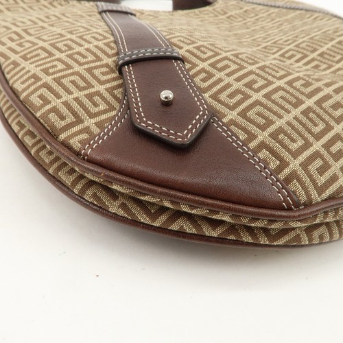 GIVENCHY 4G Logo Canvas Leather Hand Bag Shoulder Bag Beige Brown Auth Used F/S - Picture 12 of 23