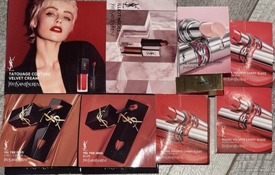 12x YSL Lipstick Samples: The Inks VINYL CREAM, BLUR, ILLICIT NUDES, CANDY GLAZ.