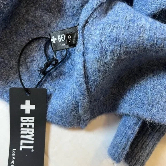 Beryll Cropped Cashmere Coat O/S Denim Blue NEW - Image 4 of 4